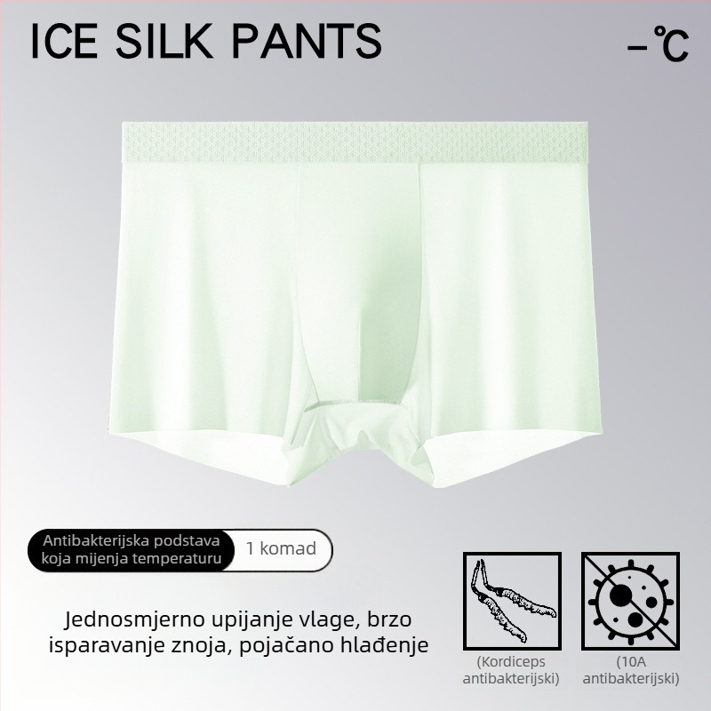 Ice Silk muške bokserice, 10A antibakterijski Cordyceps, termoregulacijske, ultra-tanke ljetne bokserice