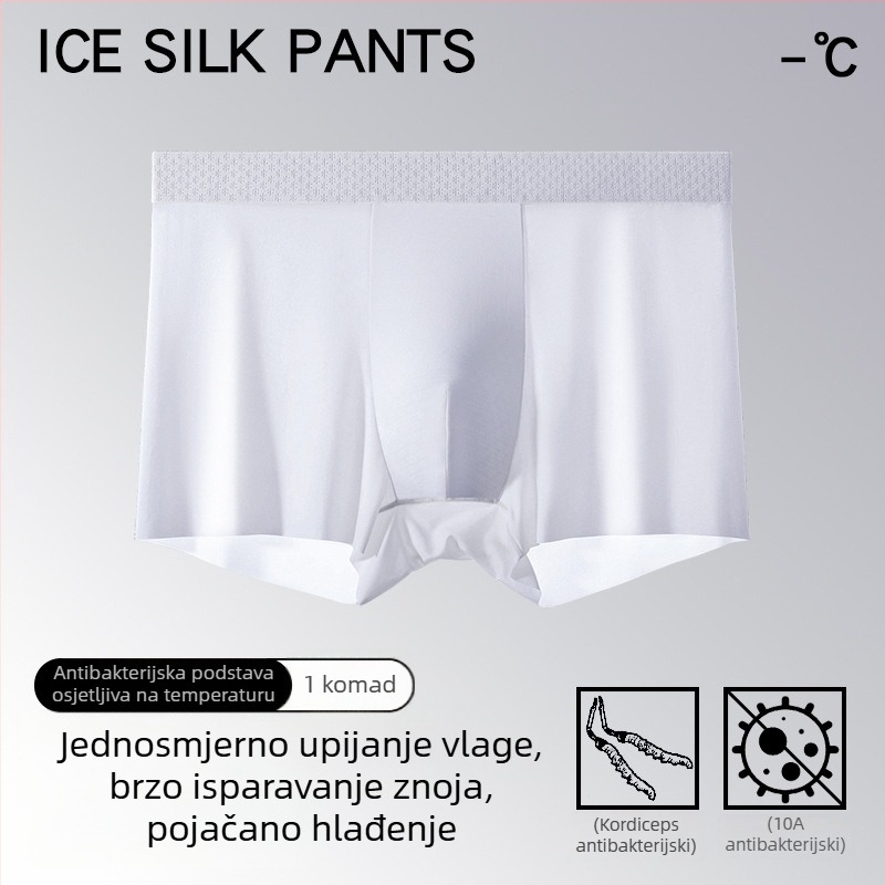 Ice Silk muške bokserice, 10A antibakterijski Cordyceps, termoregulacijske, ultra-tanke ljetne bokserice