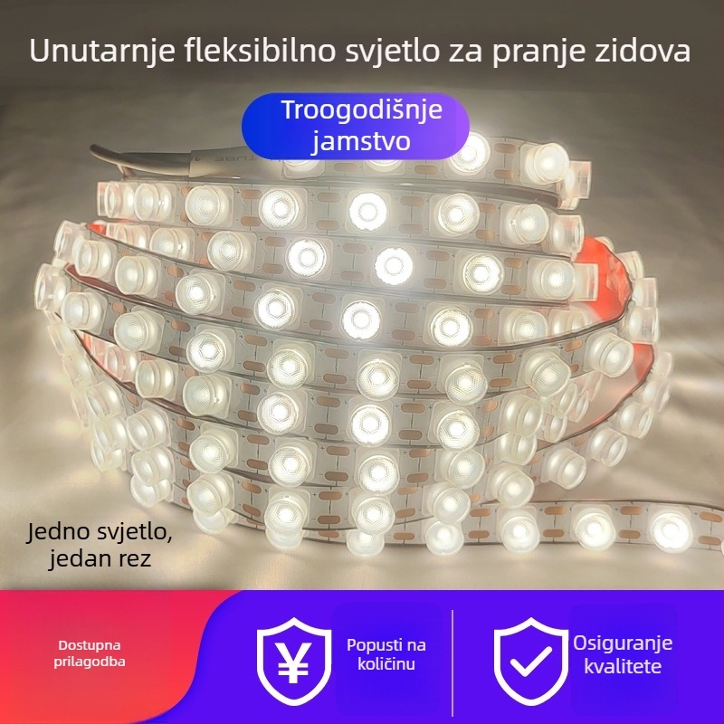 Fleksibilna LED zidna Washer svjetlosna traka, DC24V, unutarnja uporaba, 48 LED/m, 30° snop, CRI 90, 18W, dimabilna, dužina 1 m