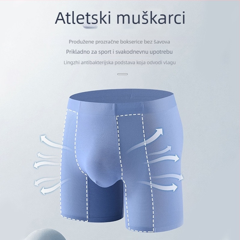Muške sportske bokserice od modal materijala s produženim krojem, lagane i prozračne za ljeto – trčanje i fitness