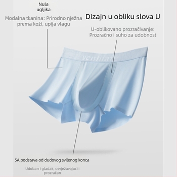 Muške gaćice od modal tkanine za ljeto, tanke boxerice, prozračne, antibakterijske, slobodan kroj, srednja veličina, jednobojne