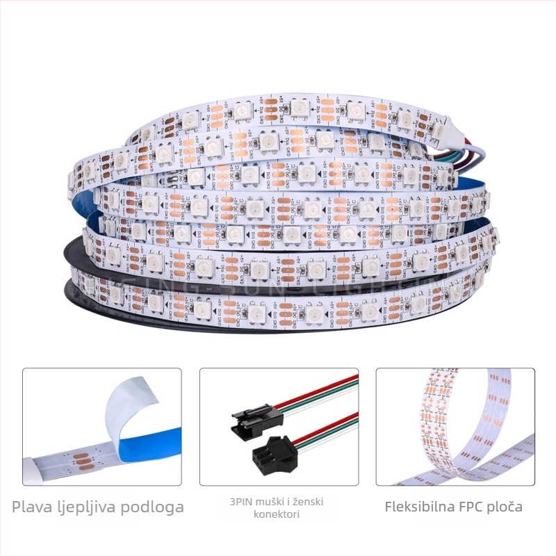 WS2812 SK6812 5V RGB LED traka, promjenjive boje, programabilni efekti