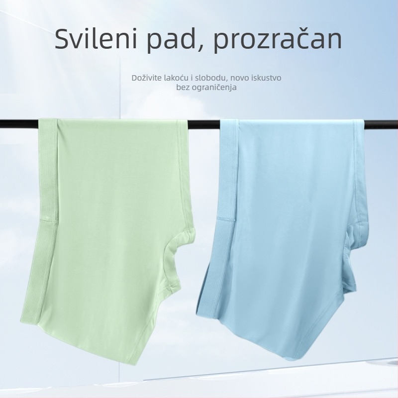 Muške bokserice od ice silk materijala, prozračne, antibakterijske, srednje visine struka, jednobojne