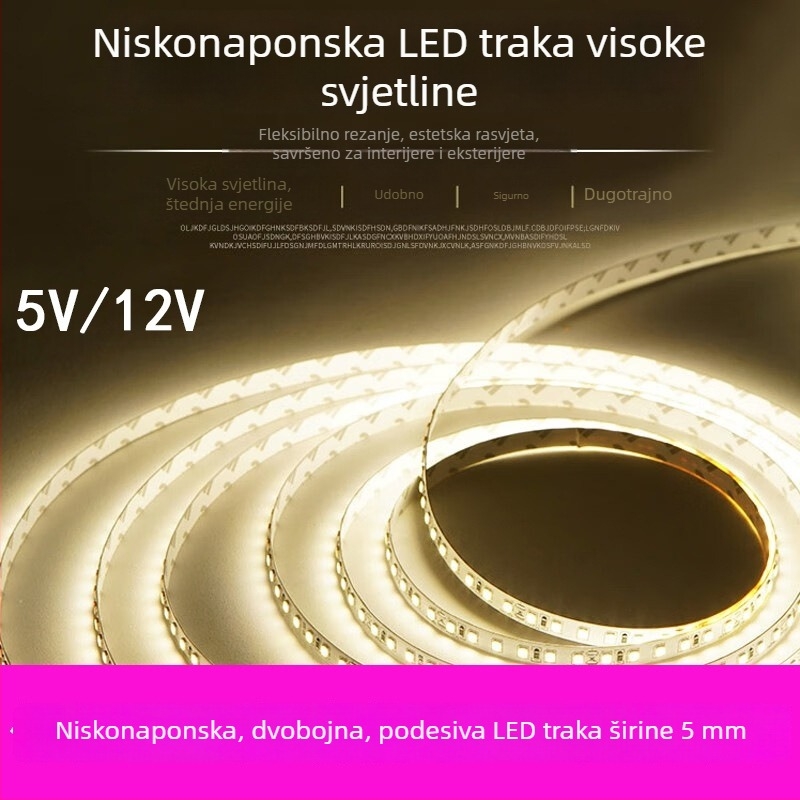 LED traka s dvostrukom bojom temperature za pred ogledalom, SMD2835, širina 5mm/8mm, samoljepljiva