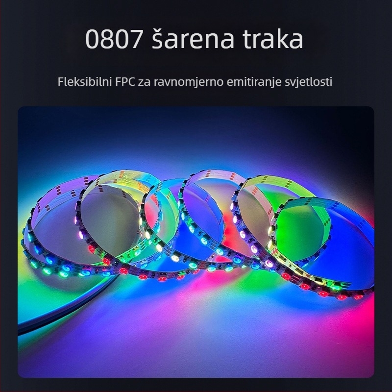 5 mm fantazijska LED traka, model 0807, programabilna linearna mek svjetlosna traka s daljinskim upravljačem