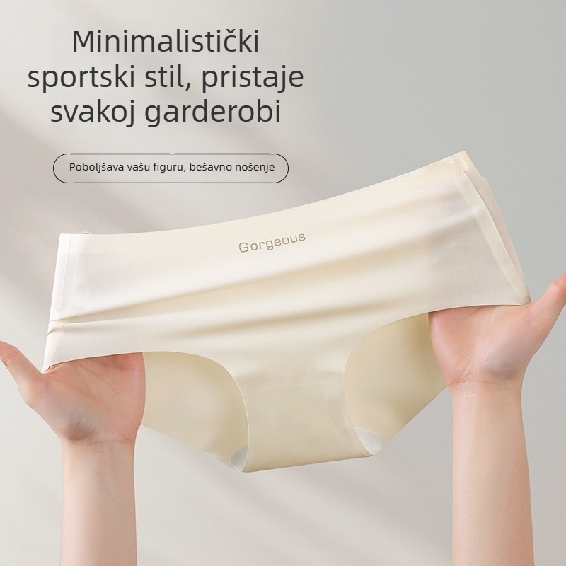 Ženske bezšivne gaćice od ledene svile za jogu i fitness, lagane, antibakterijske, ne stežu, srednji pojas, u jednom komadu, prozračne