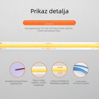 COB LED trak 24V, 320 LED, ultra-tanka 8 mm, samoljepljiva, unutarnje ambijentalno osvjetljenje