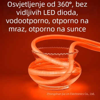 Kružni LED neonski trak, širina 14 mm, 220V, fleksibilan, vanjska vodootporna rasvjeta s 360° osvjetljenjem