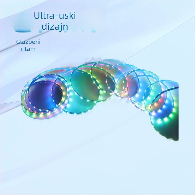 Ultra uska RGB LED traka širine 2,7 mm, 5V niskonaponski, puna boja, uz ritam glazbe i pametno upravljanje