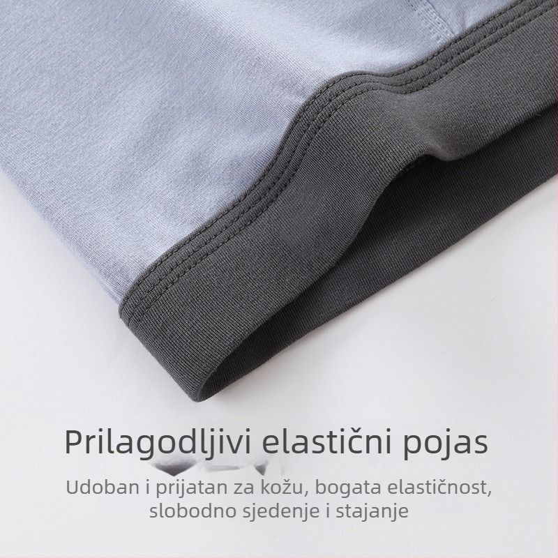 Muške bokserice od modal vlakna, srednji porast struka, Morandi nijanse, mek osjećaj tkanine, otisak