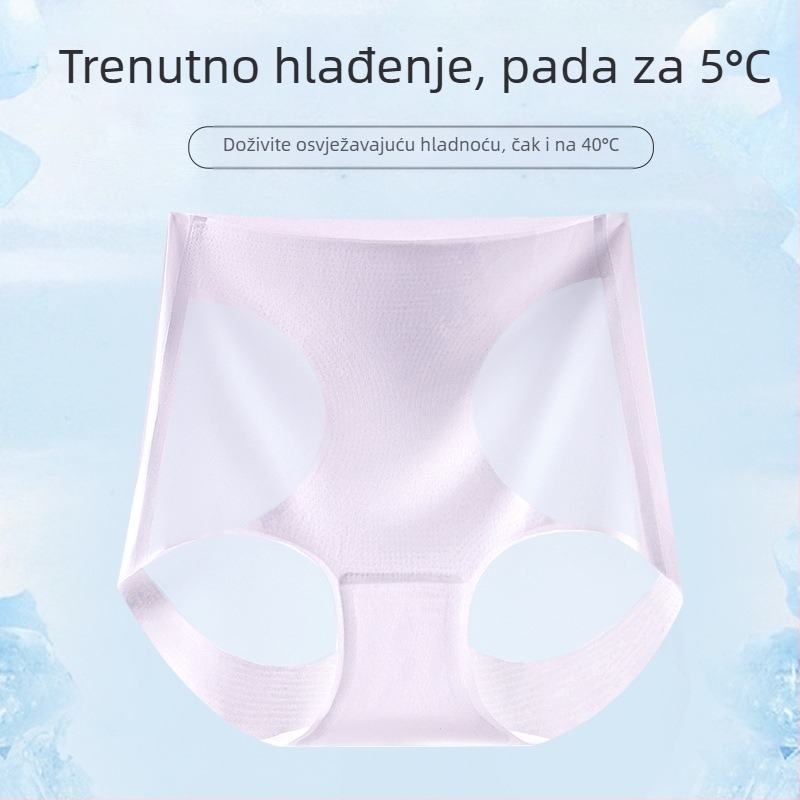 7A antibakterijske ženske gaćice s pamukom u preponama, osjećaj golog tijela, lagani prozračni Ice Silk materijal, visokog struka