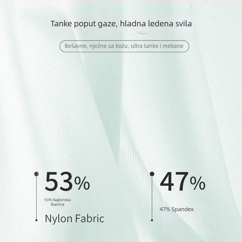 7A antibakterijske ženske gaćice s pamukom u preponama, osjećaj golog tijela, lagani prozračni Ice Silk materijal, visokog struka