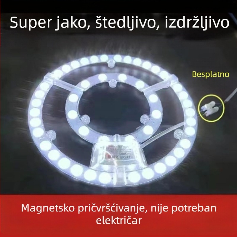 LED Retrofit modul za stropni panel, kružni izvor svjetla s E27 utičnicom, aluminijsko kućište, daljinsko upravljanje, unutarnja uporaba, uštedu energije, iznimno svijetao