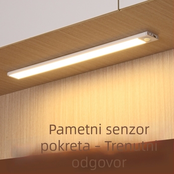 Ultra-tanka LED traka sa senzorom pokreta, pametna, samoljepljiva, punjiva, za ormariće, vinske ormariće i garderobne ormariće, s mogućnošću prigušivanja
