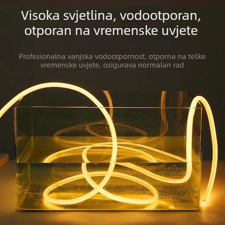 Prilagođena LED fleksibilna kružna svjetleća traka za vanjsku reklamu, 360° osvjetljenje, neonski efekt, 12V/24V