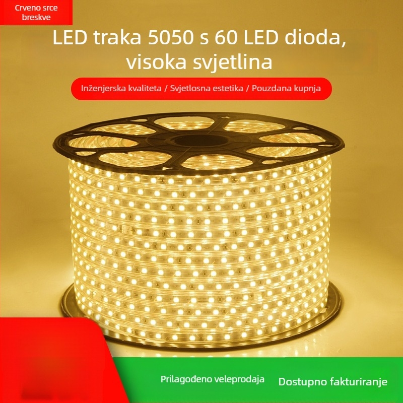 Vodootporna LED traka 220V, fleksibilna, SMD 5050/4040/2835