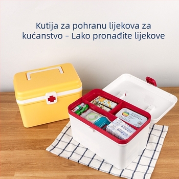 Kutija za lijekove, kućna kutija prve pomoći, velik kapacitet, s prilagođenim logotipom