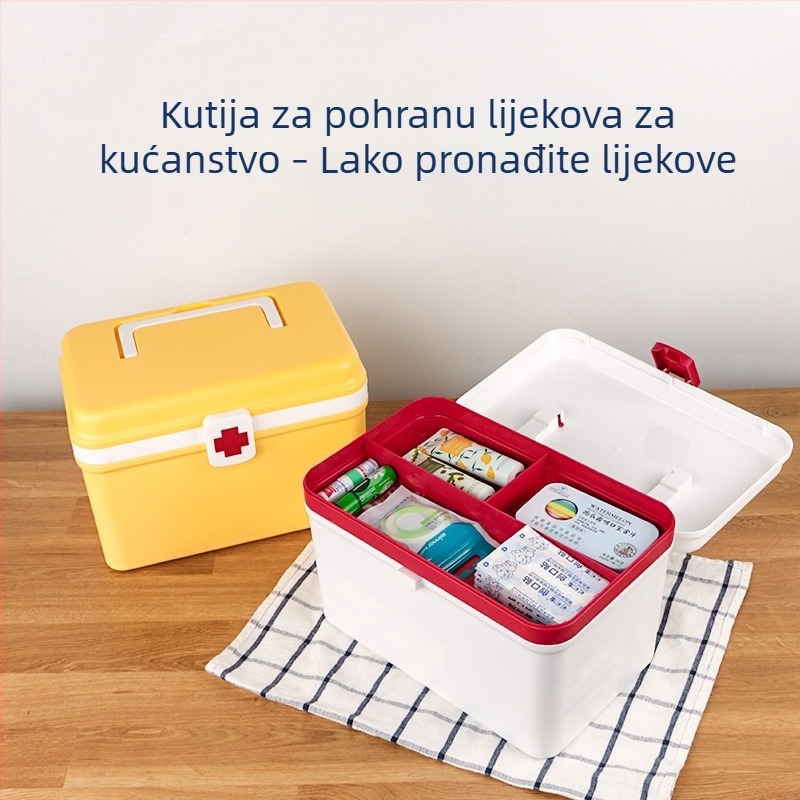 Kutija za lijekove, kućna kutija prve pomoći, velik kapacitet, s prilagođenim logotipom
