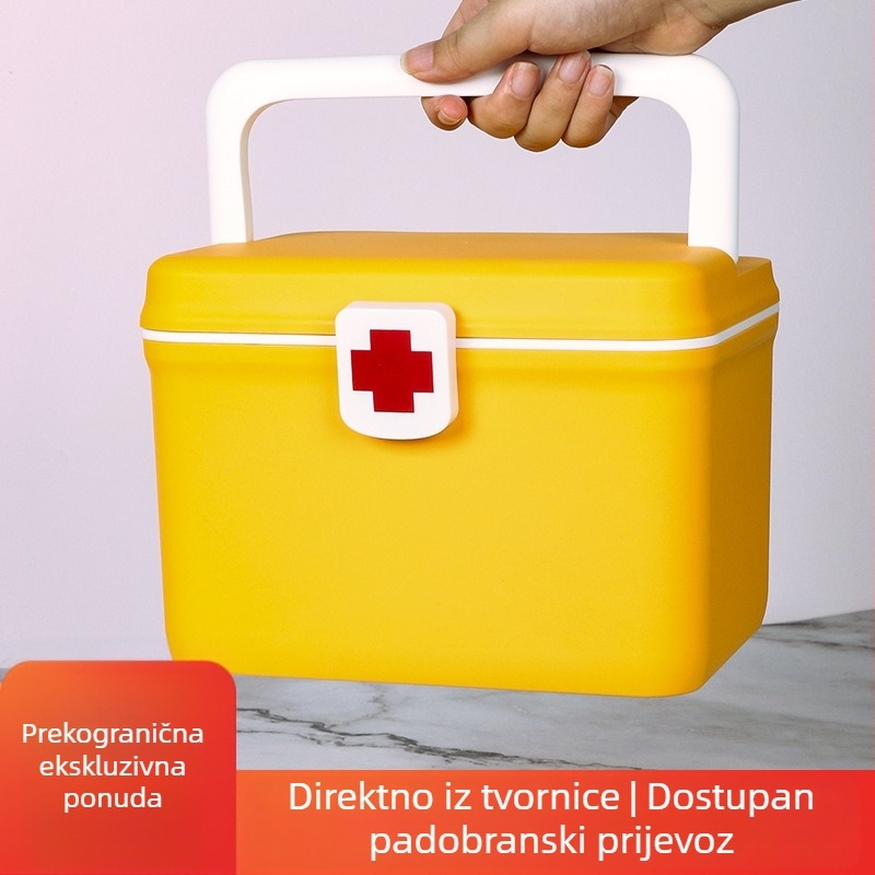 Kutija za lijekove, kućna kutija prve pomoći, velik kapacitet, s prilagođenim logotipom