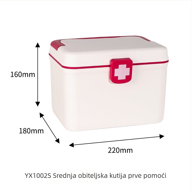 Kutija za lijekove, kućna kutija prve pomoći, velik kapacitet, s prilagođenim logotipom