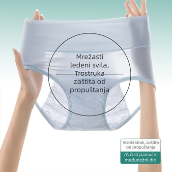 Ice Silk menstrualne gaćice za žene, zaštita od curenja tijekom mjesečnice, visokog struka, prozračne i udobne