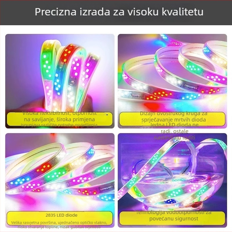 Vanjska vodootporna LED traka za reklamu, RGB šest boja tekući efekt svjetla, visoka svjetlina, 144 LED