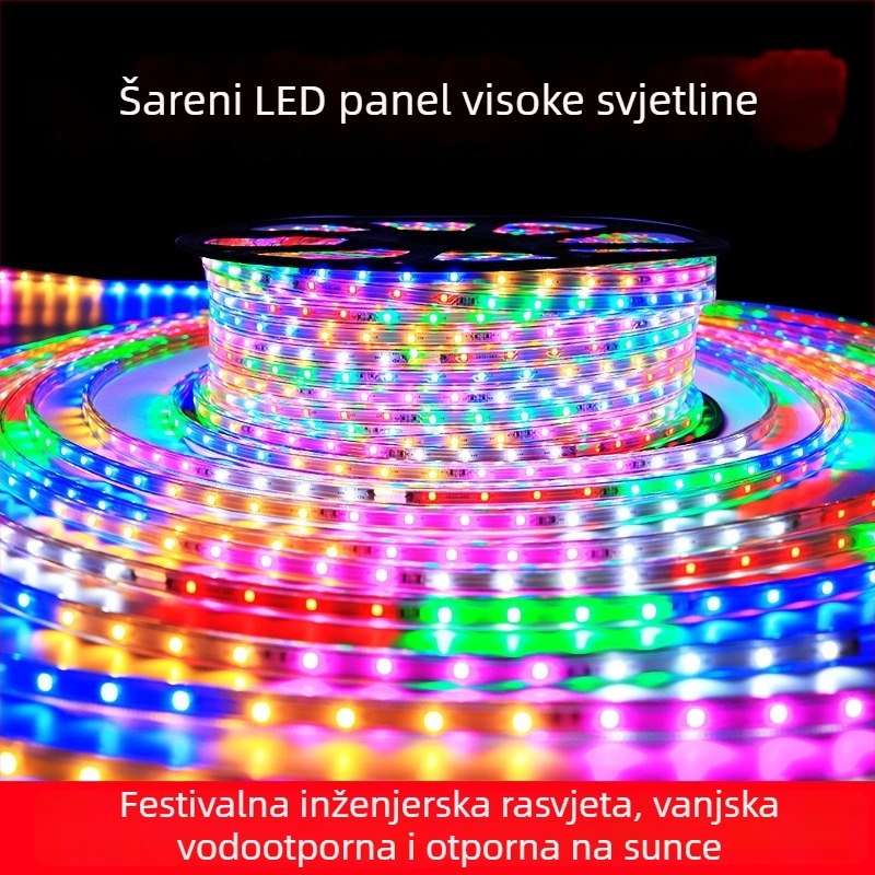 Vanjska vodootporna LED traka za reklamu, RGB šest boja tekući efekt svjetla, visoka svjetlina, 144 LED