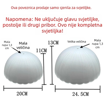 Matirano staklno abažur, okrugli, E27, europski stil, DIY abažur za stolnu lampu u spavaćoj sobi