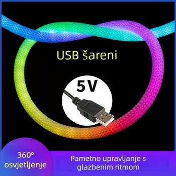 360° svijetleći neon LED mreža RGB tkanje set – vodootporan fleksibilan linearni izvor svjetla 5V