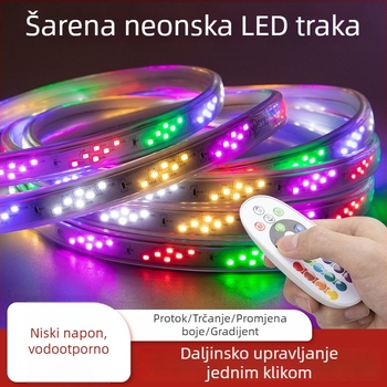 LED reklamna traka sa šest boja koje se mijenjaju, tekući valovi boja, vanjska vodootporna, visoka svjetlina, meteorski efekt osvjetljenja