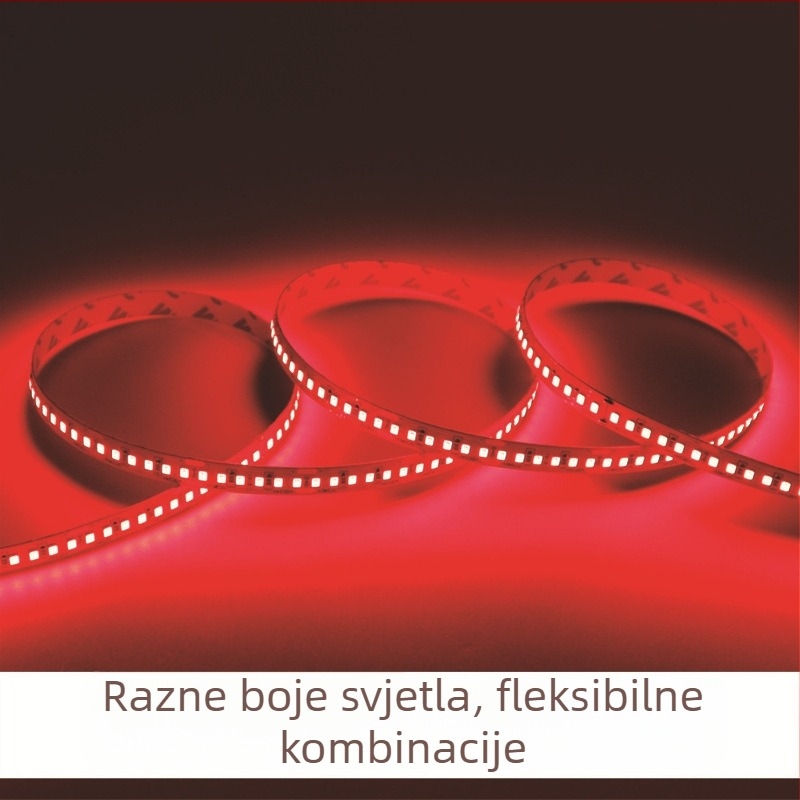 LED fleksibilna svjetlosna traka, 12V-24V, 120 LED, širina 8 mm, linearno unutarnje osvjetljenje, čip 2835, dimmabilna