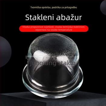 Prozirni stakleni abažur s zaštitnim kućištem i prirubom na rubu, mogućnost prilagodbe