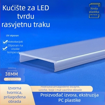 Mliječnobijeli PC LED linearni abažur i kućište za dekorativno osvjetljenje s difuzijom, visoka prozirnost, prilagodljivo