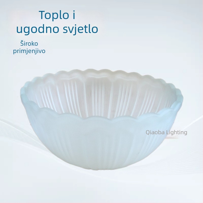 Stakleni abažur za noć nu lampu, za spavaću sobu ili radni prostor, uzorak školjke, proziran, topla svjetlost