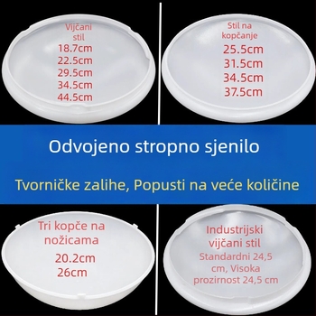 Okružni sjenilo za strop s kopčom i zakretnim rubom, anti-refleksni dizajn – rezervni dodatak za spavaću sobu i hodnik