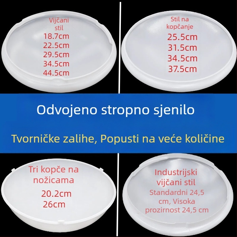 Okružni sjenilo za strop s kopčom i zakretnim rubom, anti-refleksni dizajn – rezervni dodatak za spavaću sobu i hodnik