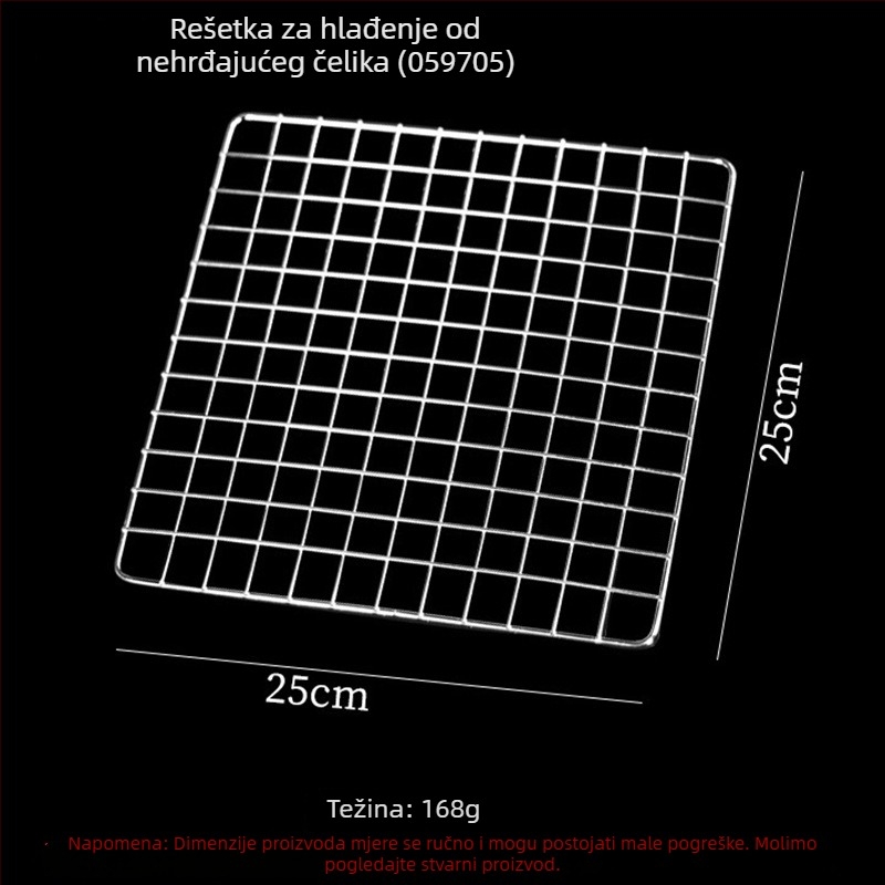 Nerđajući čelična rešetka za hlađenje kruha i kolača, s visokim nogama, mrežasta rešetka za pećnicu i roštilj, komercijalne namjene