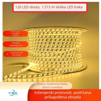 LED trak visokonaponska, dvostruki red, vodootporan za vanjsku upotrebu, 220V, nježno ambijentalno svjetlo