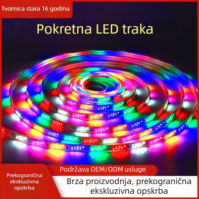 Višebojna LED traka za vanjsku upotrebu 220V, vodootporna neonska rasvjeta s tekućim svjetlom za reklamni znak