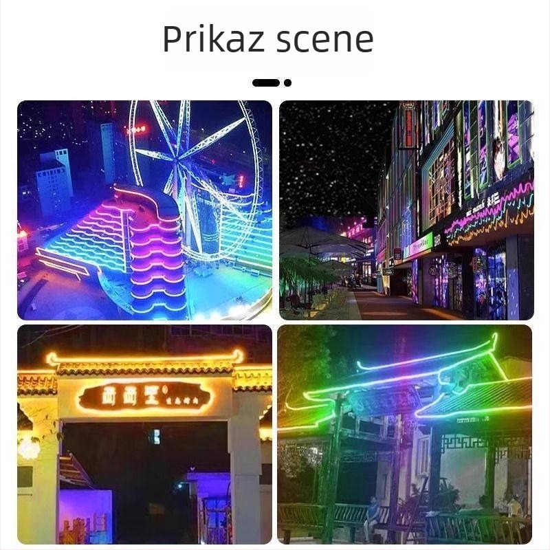 Višebojna LED traka za vanjsku upotrebu 220V, vodootporna neonska rasvjeta s tekućim svjetlom za reklamni znak