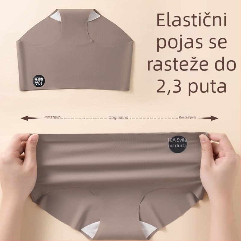Antibakterijske ljetne ženske gaćice od Ice Silk za jogu, udoban kroj bez pritiska, podstava u području prepona od Mulberry svile