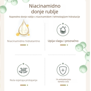 Ženske gaćice s niacinamidom, visokim pojasom, bezšivne, antibakterijske, za jogu i sport, trokutasti kroj, veći broj