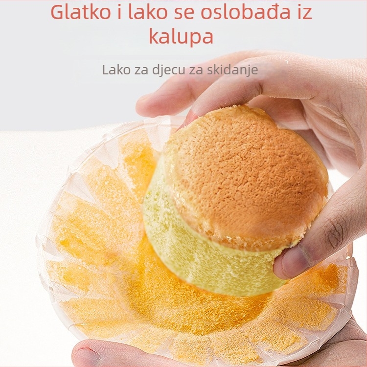 Papir za pečenje otporan na visoke temperature za košarice za muffine, antiadhesivan, s uvijenim rubovima, za air fryer, kućna upotreba