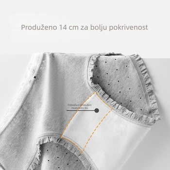 Pamukaste gaćice s mašnicom, s točkicama, srednji pojas, pamukasta podstava u preponama, čipkasti rub, prozračne