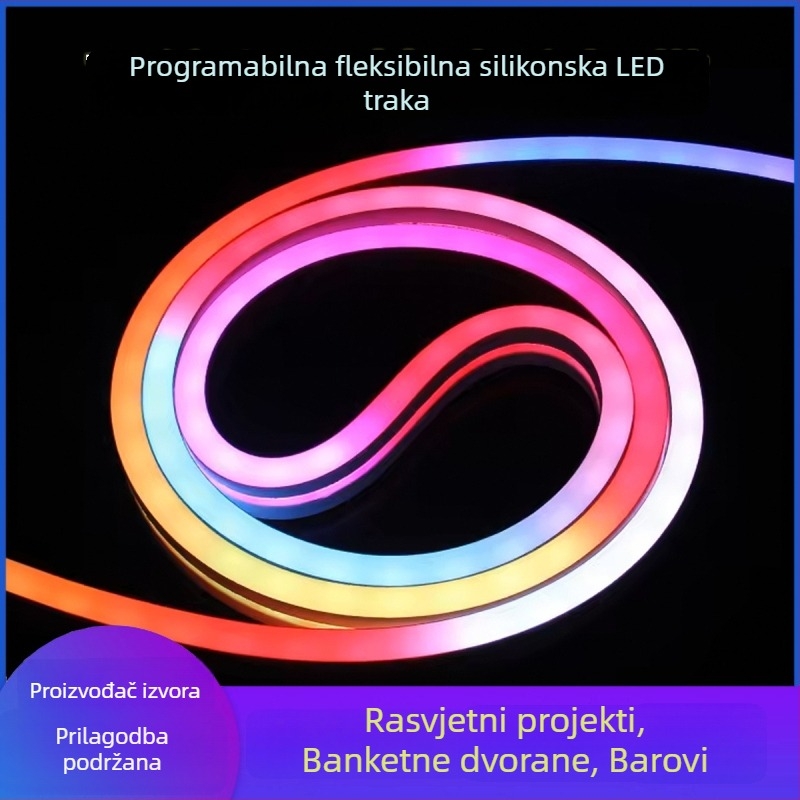 24V DMX512 vanjska vodootporna fleksibilna LED neonska traka za fasadu i prolaznu rasvjetu