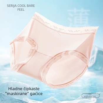 Ženske gaćice od ledenog svile, srednji pojas, prozračne i antibakterijske, trokutaste gaćice, jednobojne