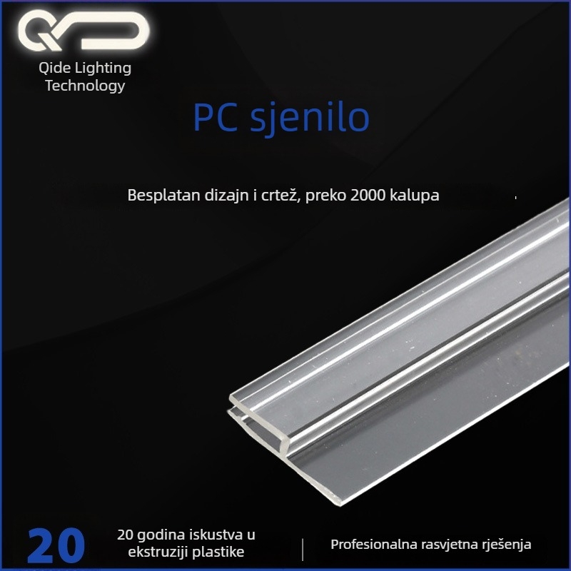 PC abazur lampe, UV otporan, otporan na udarce, visoka prozirnost, izdržljivo kućište lampe; boja mliječno bijela; model Pc14; dimenzije 20×2, 30×3; plastika