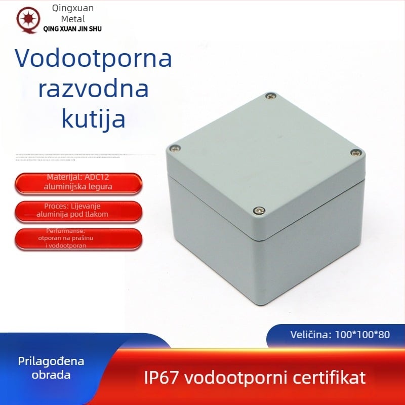 Metalno kućište za instrumente, vanjska vodootporna kutija za spojeve 100×100×80