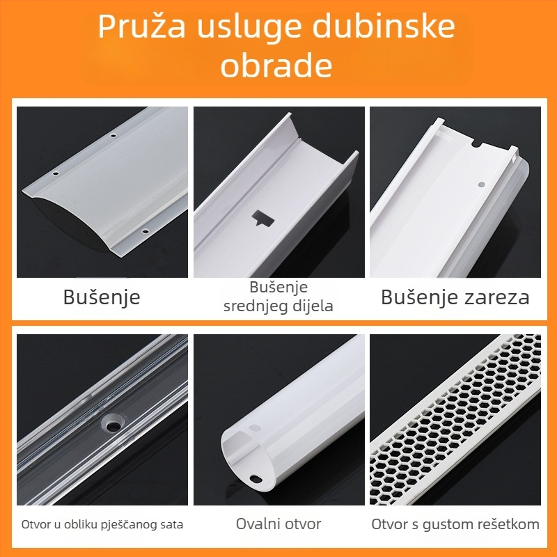 Prilagođeni set sjenila za lampu s nepravilnim profilom, PMMA/PC, dvobojni, tri zaštitne značajke, linearnog sjenila