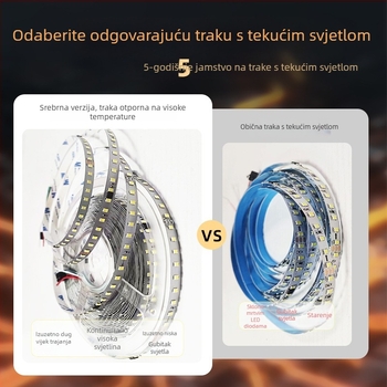 Ugradbena linearna LED traka s učinkom tekuće vode i efekta praćenja svjetla za vjenčanja i bankete, trobojne boje, samoljepljiva i regulirajuća